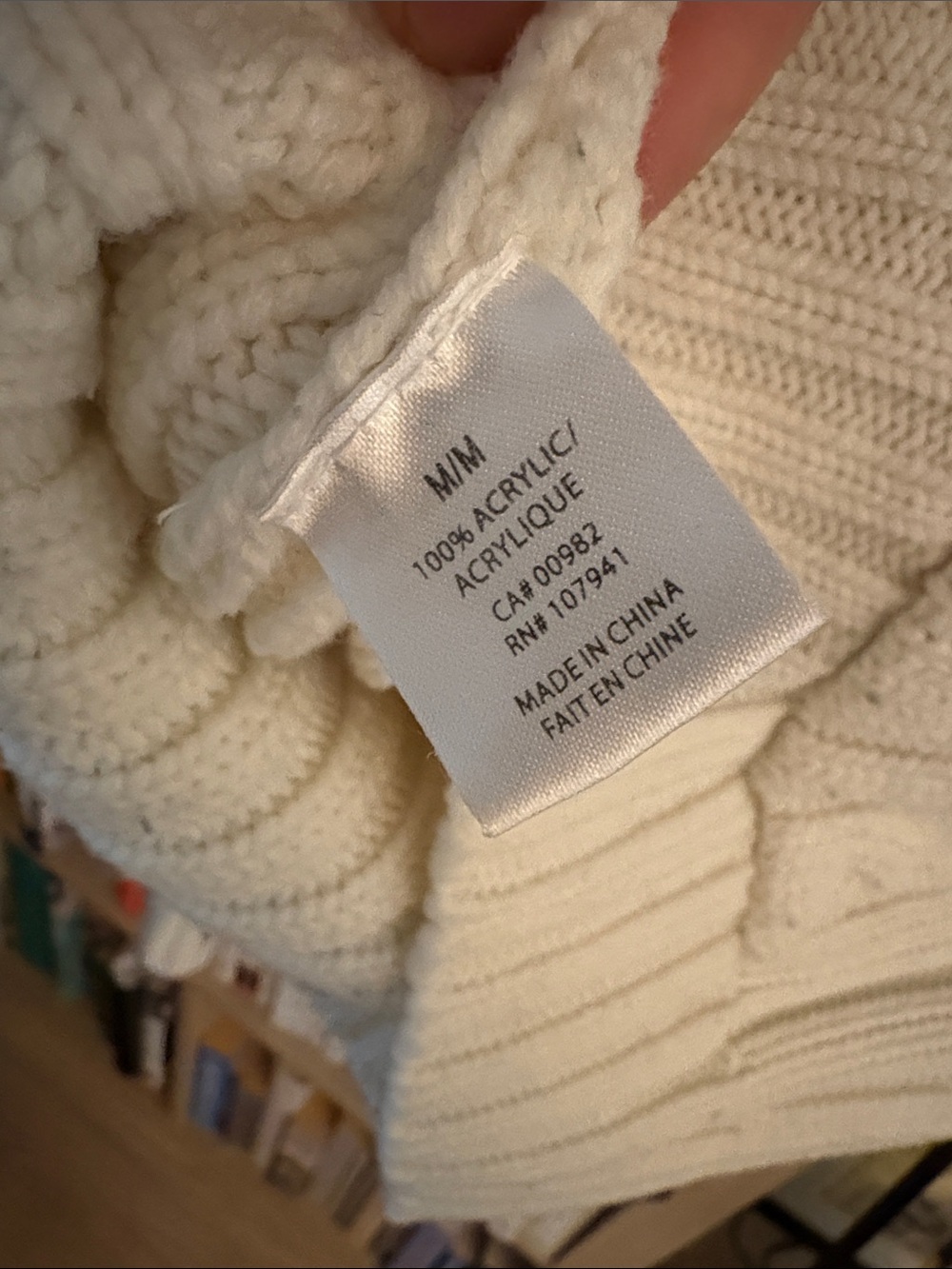 Women’s Cream Cable Knit Button-Front Sweater - Picture 4 of 4